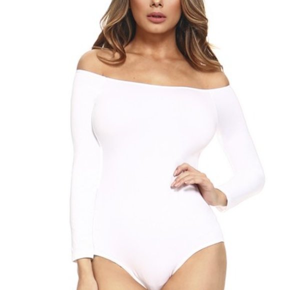Long Sleeve, Off Shoulder Bodysuit - Picture 2 of 5